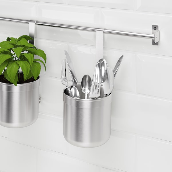 IKEA KUNGSFORS Container, stainless steel, Height: 10 3/8 in Diameter: 4 3/4 in, Ikea Ireland | 1826EYAHP