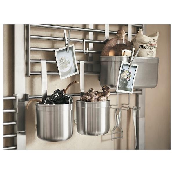 IKEA KUNGSFORS Container, stainless steel, Height: 10 3/8 in Diameter: 4 3/4 in, Ikea Ireland | 1826EYAHP