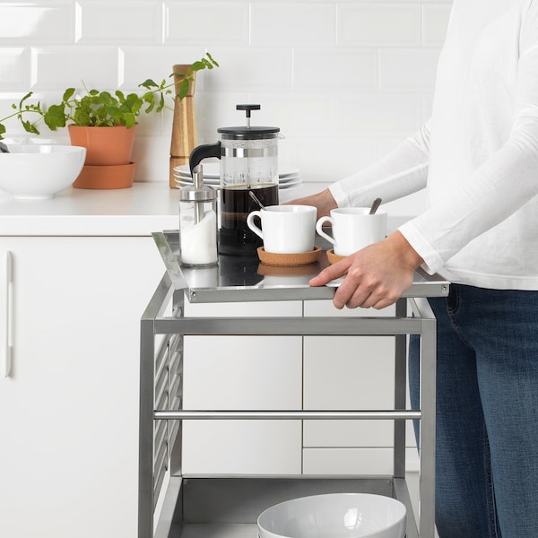 IKEA KUNGSFORS kitchen cart, stainless steel, 23 5/8x15 3/4 in, Ikea Ireland | 7438HEFMT