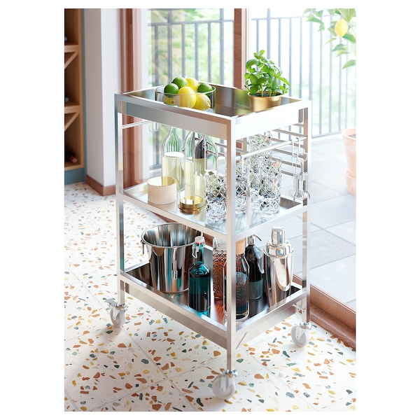 IKEA KUNGSFORS kitchen cart, stainless steel, 23 5/8x15 3/4 in, Ikea Ireland | 7438HEFMT