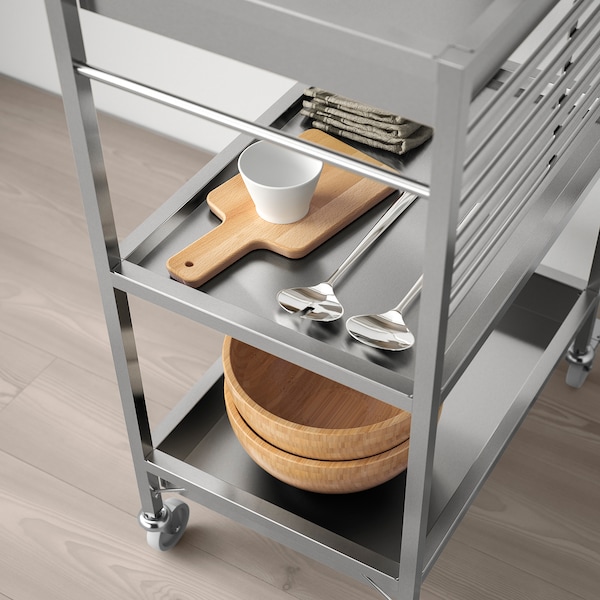 IKEA KUNGSFORS kitchen cart, stainless steel, 23 5/8x15 3/4 in, Ikea Ireland | 7438HEFMT