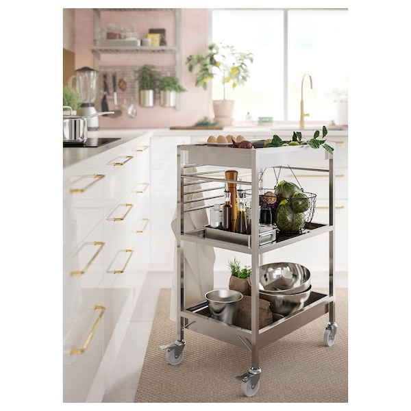 IKEA KUNGSFORS kitchen cart, stainless steel, 23 5/8x15 3/4 in, Ikea Ireland | 7438HEFMT