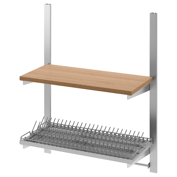 IKEA KUNGSFORS susp rail w shelf/rail/dish dra, stainless steel/ash, Ikea Ireland | 1452ZWCIP
