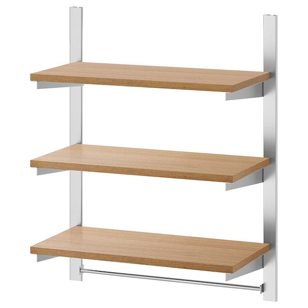 IKEA KUNGSFORS suspension rail w shelves and rail Stainless Steel / Ash, Ikea Ireland | 6872PQNOE