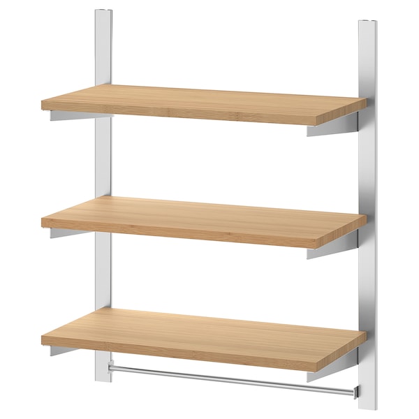 IKEA KUNGSFORS suspension rail w shelves and rail Stainless Steel / Bamboo, Ikea Ireland | 4063UCFMV