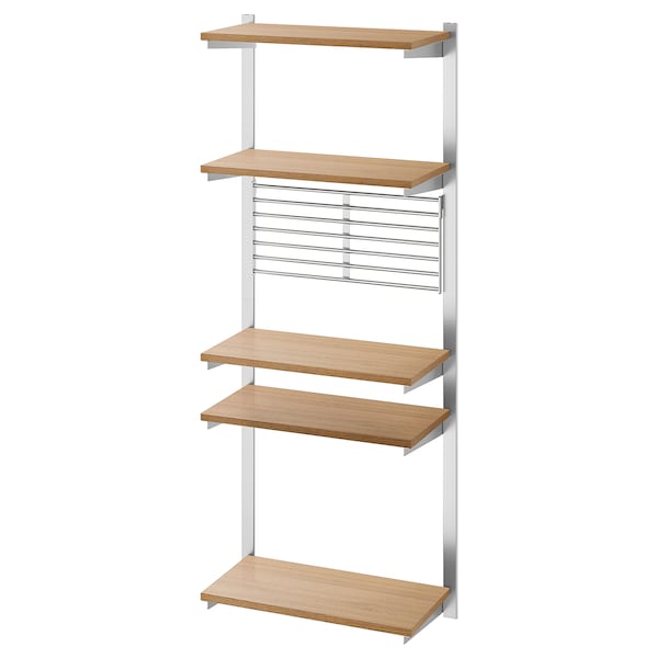 IKEA KUNGSFORS suspension rail with shelf/wll grid Stainless Steel / Ash, Ikea Ireland | 3259FIBRN