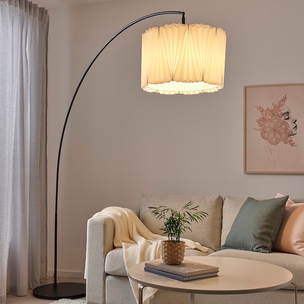 IKEA KUNGSHULT / SKAFTET floor lamp, arched, white/black, Ikea Ireland | 8164SQRNA