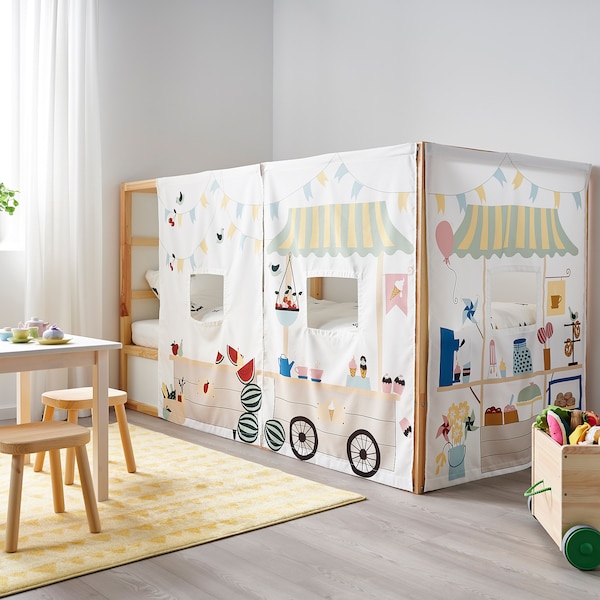 IKEA KURA bed curtain Market Stall Pattern, Ikea Ireland | 2497MYEZI