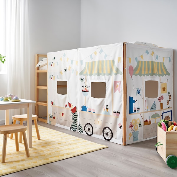 IKEA KURA bed curtain Market Stall Pattern, Ikea Ireland | 2497MYEZI
