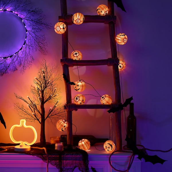 IKEA KUSTFYR LED string light with 12 lights, battery operated outdoor/pumpkin, Ikea Ireland | 6970MNGVE
