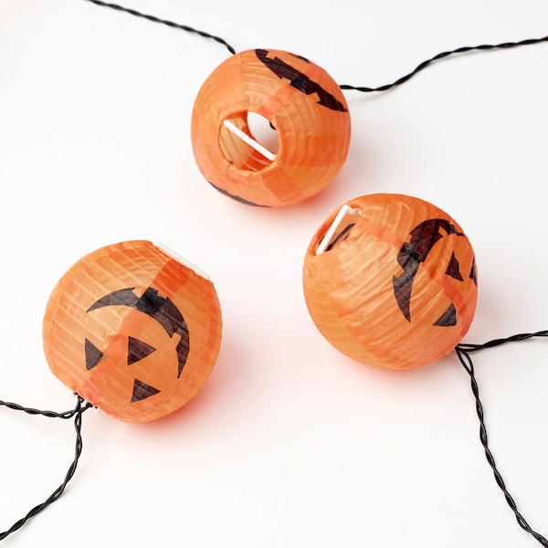 IKEA KUSTFYR LED string light with 12 lights, battery operated outdoor/pumpkin, Ikea Ireland | 6970MNGVE