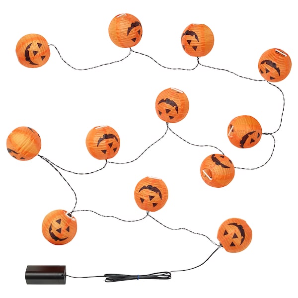 IKEA KUSTFYR LED string light with 12 lights, battery operated outdoor/pumpkin, Ikea Ireland | 6970MNGVE
