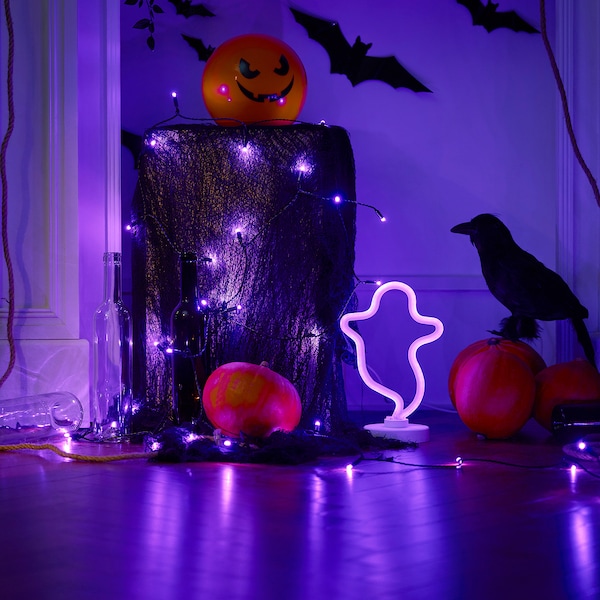 IKEA KUSTFYR LED string light with 24 lights Battery Operated Purple, Ikea Ireland | 1632JWGQZ