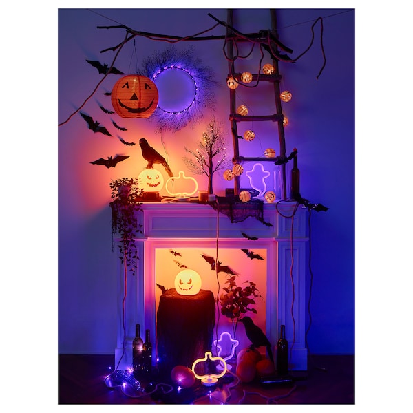 IKEA KUSTFYR LED string light with 24 lights Battery Operated Purple, Ikea Ireland | 1632JWGQZ