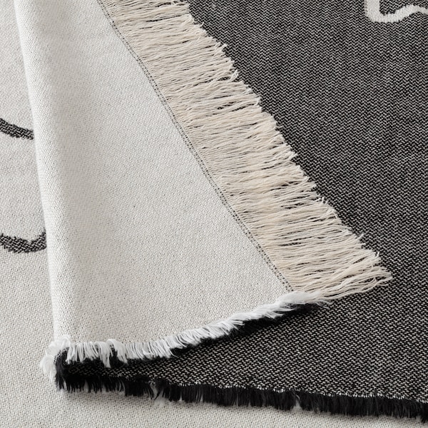 IKEA KUSTFYR throw, white/black, 51x67 in, Ikea Ireland | 8742KVQHB