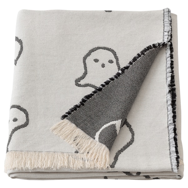 IKEA KUSTFYR throw, white/black, 51x67 in, Ikea Ireland | 8742KVQHB