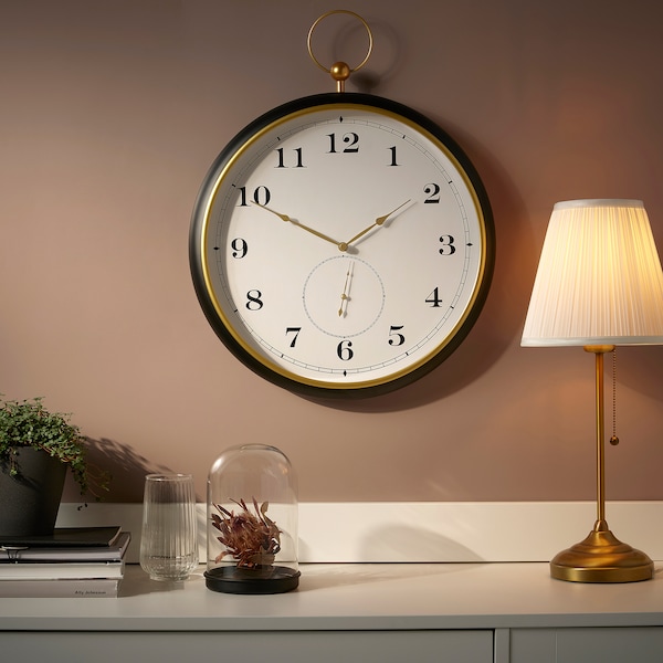 IKEA KUTTERSMYCKE wall clock, black, 18 in, Ikea Ireland | 0854UXZTA