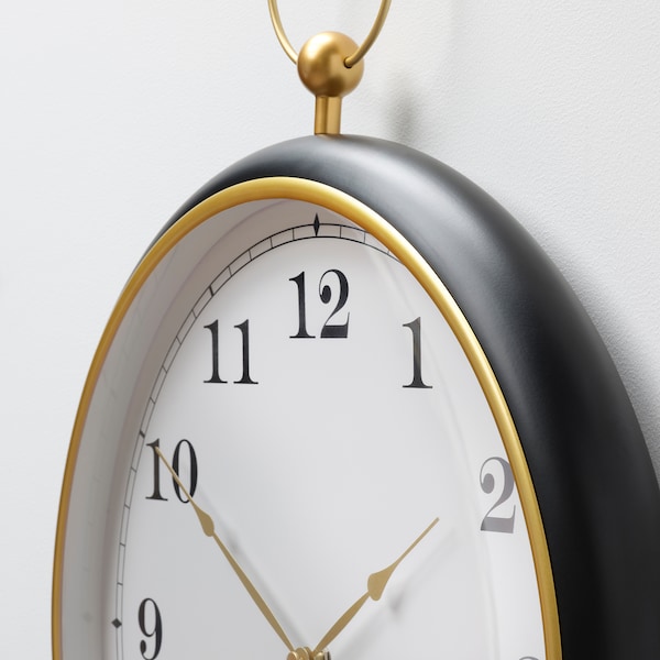 IKEA KUTTERSMYCKE wall clock, black, 18 in, Ikea Ireland | 0854UXZTA