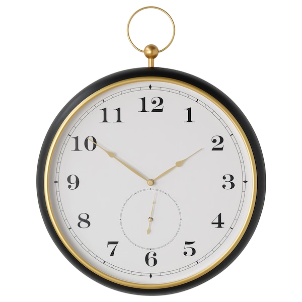IKEA KUTTERSMYCKE wall clock, black, 18 in, Ikea Ireland | 0854UXZTA