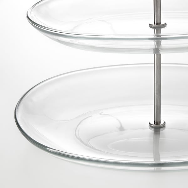 IKEA KVITTERA serving stand, 3 tiers, clear glass/stainless steel, Ikea Ireland | 5743DFWMA