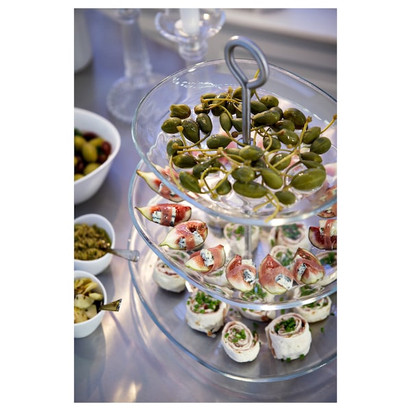 IKEA KVITTERA serving stand, 3 tiers, clear glass/stainless steel, Ikea Ireland | 5743DFWMA