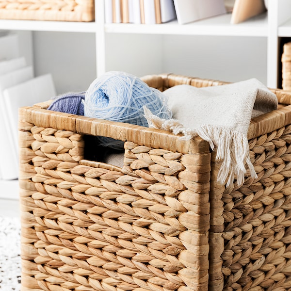 IKEA LABBSAL basket, handmade water hyacinth, 12 ½x13 ½x12 ½ in, Ikea Ireland | 7253NLBOZ