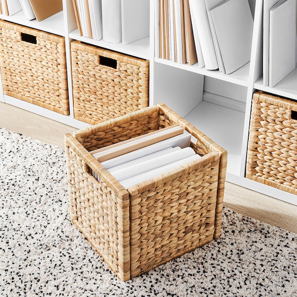 IKEA LABBSAL basket, handmade water hyacinth, 12 ½x13 ½x12 ½ in, Ikea Ireland | 7253NLBOZ