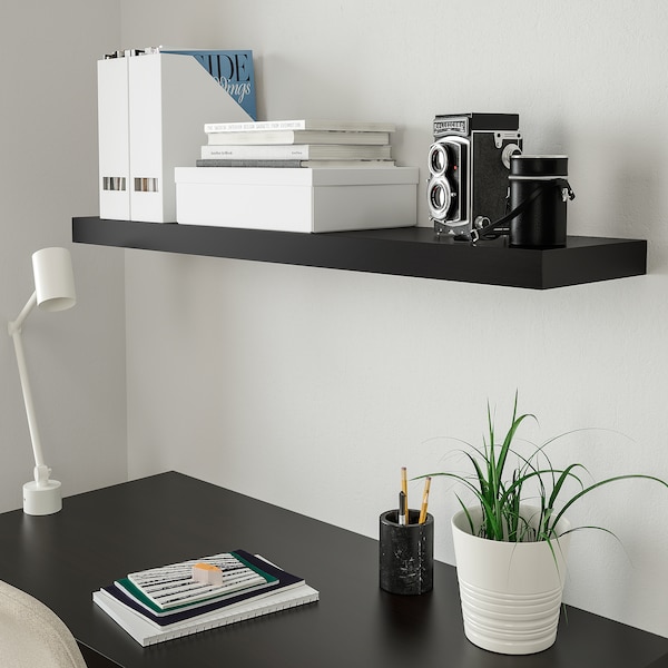 IKEA LACK wall shelf, 43 1/4x10 1/4 in Black / Brown, Ikea Ireland | 3089LFABJ