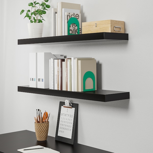 IKEA LACK wall shelf, 43 1/4x10 1/4 in Black / Brown, Ikea Ireland | 3089LFABJ