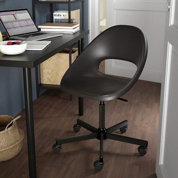 IKEA LAGKAPTEN/ELDBERGET / VITTSJÖ desk and storage combination, and swivel chair black-brown/dark gray, Ikea Ireland | 4879AEZID