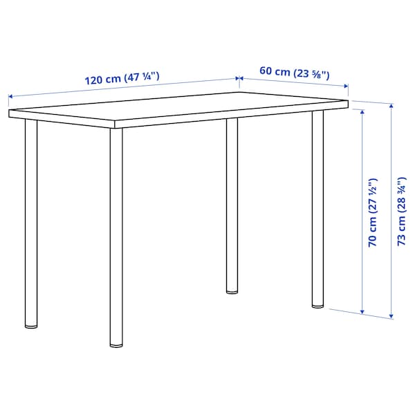 IKEA LAGKAPTEN / ADILS desk, 47 1/4x23 5/8 in Black / Brown / White, Ikea Ireland | 0142XACNS