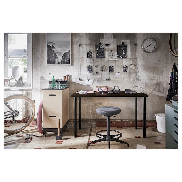 IKEA LAGKAPTEN / ADILS desk, 47 1/4x23 5/8 in Black / Brown / Black, Ikea Ireland | 7245SZTJI