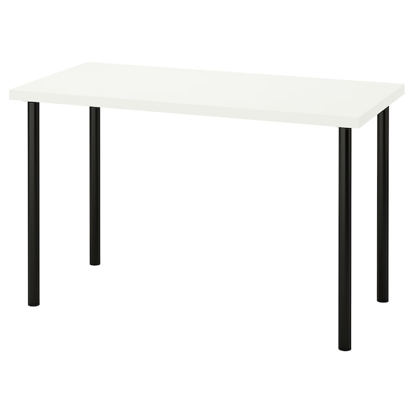 IKEA LAGKAPTEN / ADILS desk, 47 1/4x23 5/8 in White / Black, Ikea Ireland | 6183FWBVO