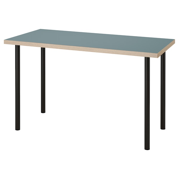 IKEA LAGKAPTEN / ADILS desk, 47 1/4x23 5/8 in Gray / Turquoise / Black, Ikea Ireland | 9857FXRJI