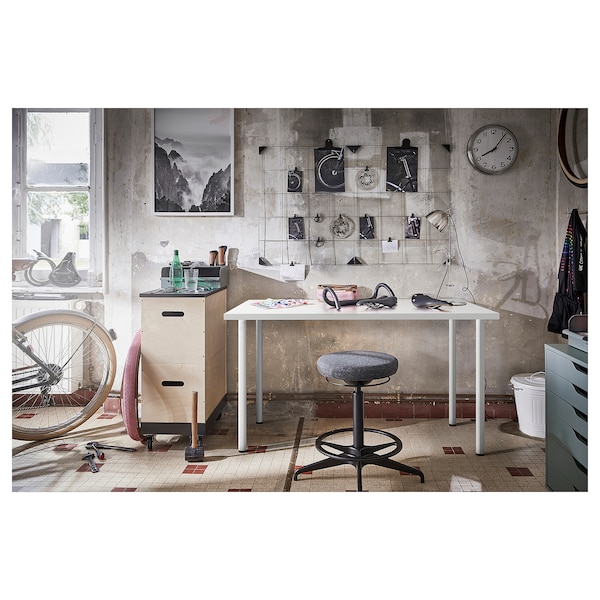 IKEA LAGKAPTEN / ADILS desk, 55 1/8x23 5/8 in White, Ikea Ireland | 5036IUJQA