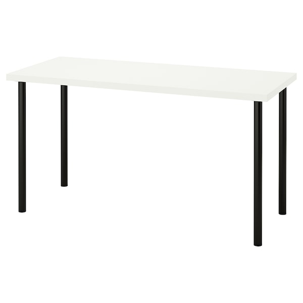 IKEA LAGKAPTEN / ADILS desk, 55 1/8x23 5/8 in White / Black, Ikea Ireland | 3925SRHMB