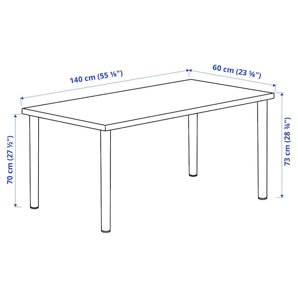 IKEA LAGKAPTEN / ADILS desk, 55 1/8x23 5/8 in White Anthracite / Black, Ikea Ireland | 0643WVOLT