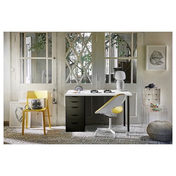 IKEA LAGKAPTEN / ALEX desk, 47 1/4x23 5/8 in White / Black / Brown, Ikea Ireland | 6071ZXFEQ
