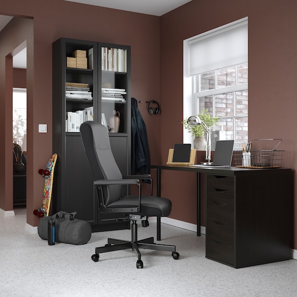 IKEA LAGKAPTEN / ALEX desk, 47 1/4x23 5/8 in Black / Brown / Black, Ikea Ireland | 1795LWGRB