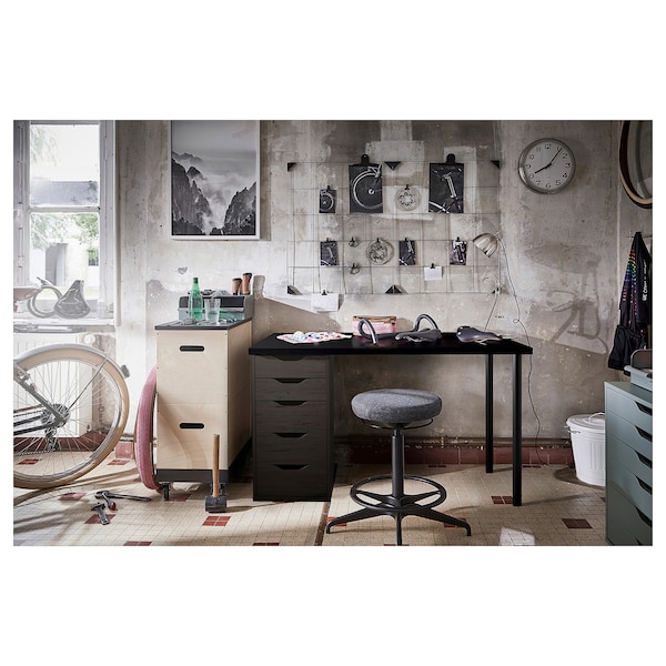 IKEA LAGKAPTEN / ALEX desk, 47 1/4x23 5/8 in Black / Brown / Black, Ikea Ireland | 1795LWGRB