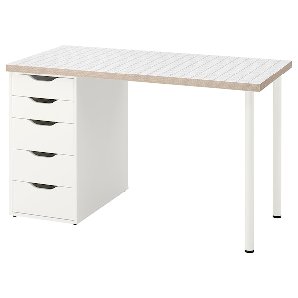 IKEA LAGKAPTEN / ALEX desk, 47 1/4x23 5/8 in White Anthracite / White, Ikea Ireland | 5021UWRSC