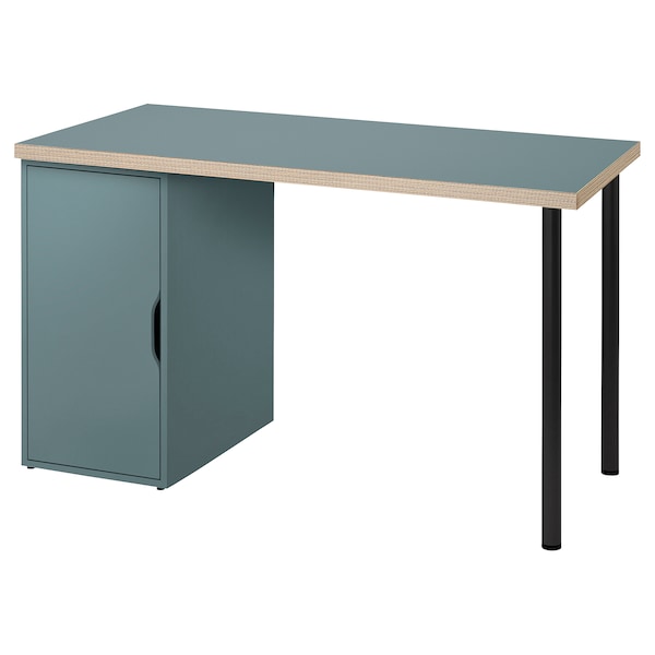 IKEA LAGKAPTEN / ALEX desk, 47 1/4x23 5/8 in Gray / Turquoise / Black, Ikea Ireland | 7485QGHPC