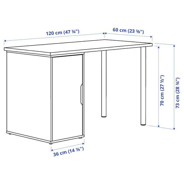 IKEA LAGKAPTEN / ALEX desk, 47 1/4x23 5/8 in Black / Brown / White, Ikea Ireland | 2097SQHKP
