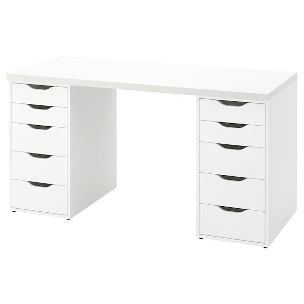 IKEA LAGKAPTEN / ALEX desk, 55 1/8x23 5/8 in White, Ikea Ireland | 9762HVQGB