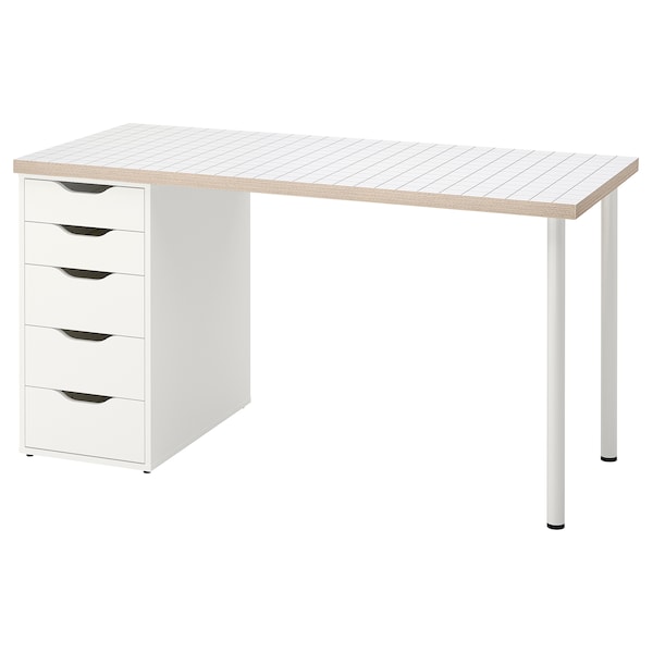 IKEA LAGKAPTEN / ALEX desk, 55 1/8x23 5/8 in White Anthracite / White, Ikea Ireland | 0926GOMDI