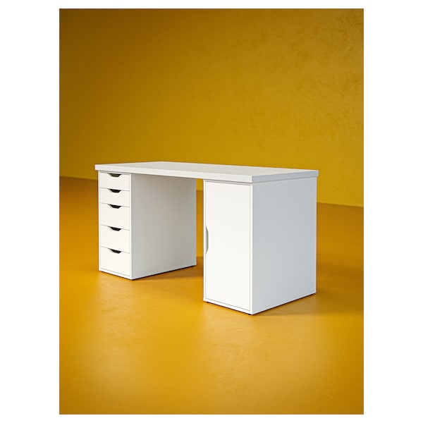IKEA LAGKAPTEN / ALEX desk, 55 1/8x23 5/8 in White, Ikea Ireland | 4321OQWXZ