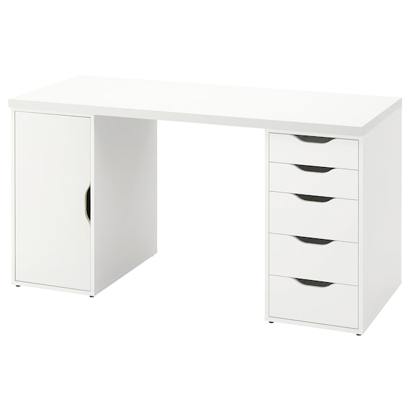 IKEA LAGKAPTEN / ALEX desk, 55 1/8x23 5/8 in White, Ikea Ireland | 4321OQWXZ