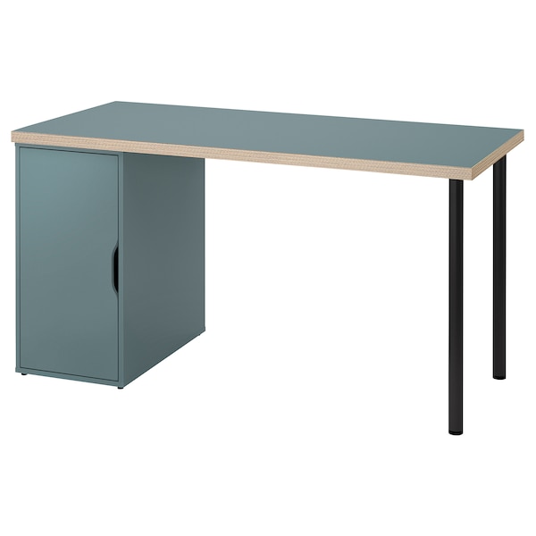 IKEA LAGKAPTEN / ALEX desk, 55 1/8x23 5/8 in Gray / Turquoise / Black, Ikea Ireland | 8410LHOVU