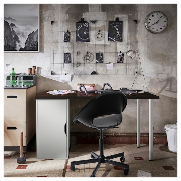 IKEA LAGKAPTEN / ALEX desk, 55 1/8x23 5/8 in Black / Brown / White, Ikea Ireland | 3419EFWZL