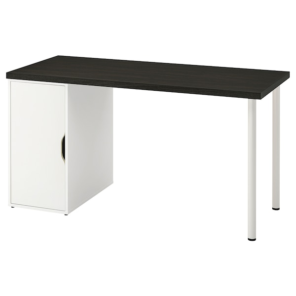 IKEA LAGKAPTEN / ALEX desk, 55 1/8x23 5/8 in Black / Brown / White, Ikea Ireland | 3419EFWZL